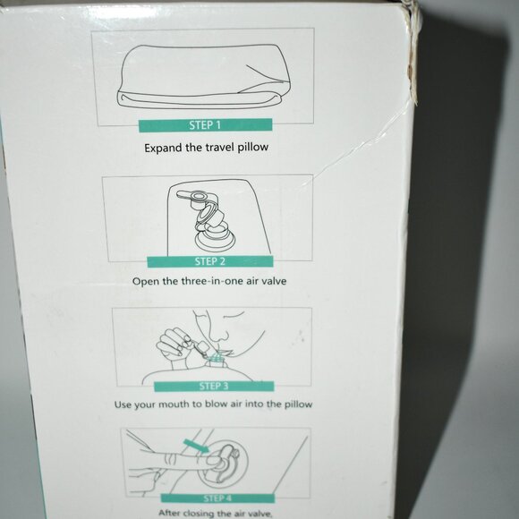 BLABOK Inflatable Travel Neck Pillow with Eye Mask & Earplugs – Black, Multifunc - Picture 4 of 5